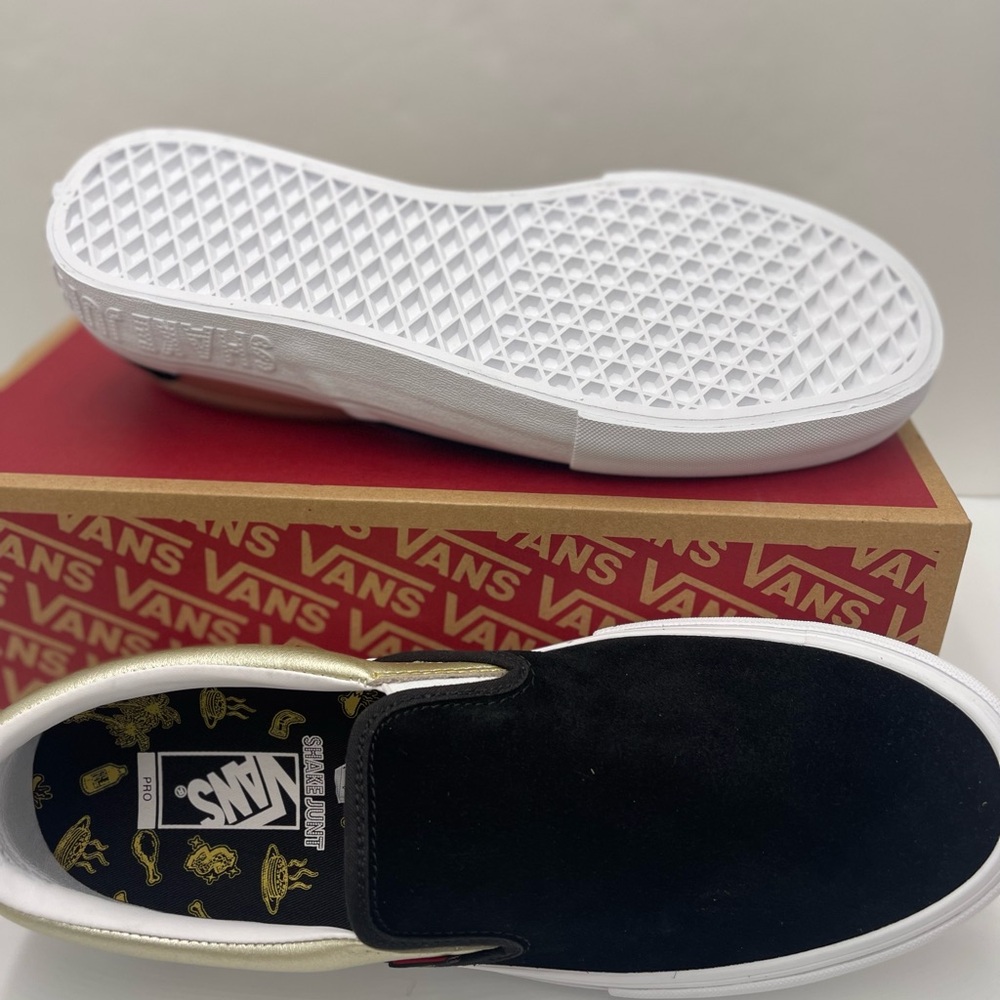 Vans Men’s Slip-On Pro (Shake Junt) Black/Gold Sneakers
VN0A347V13L - Picture 3 of 16